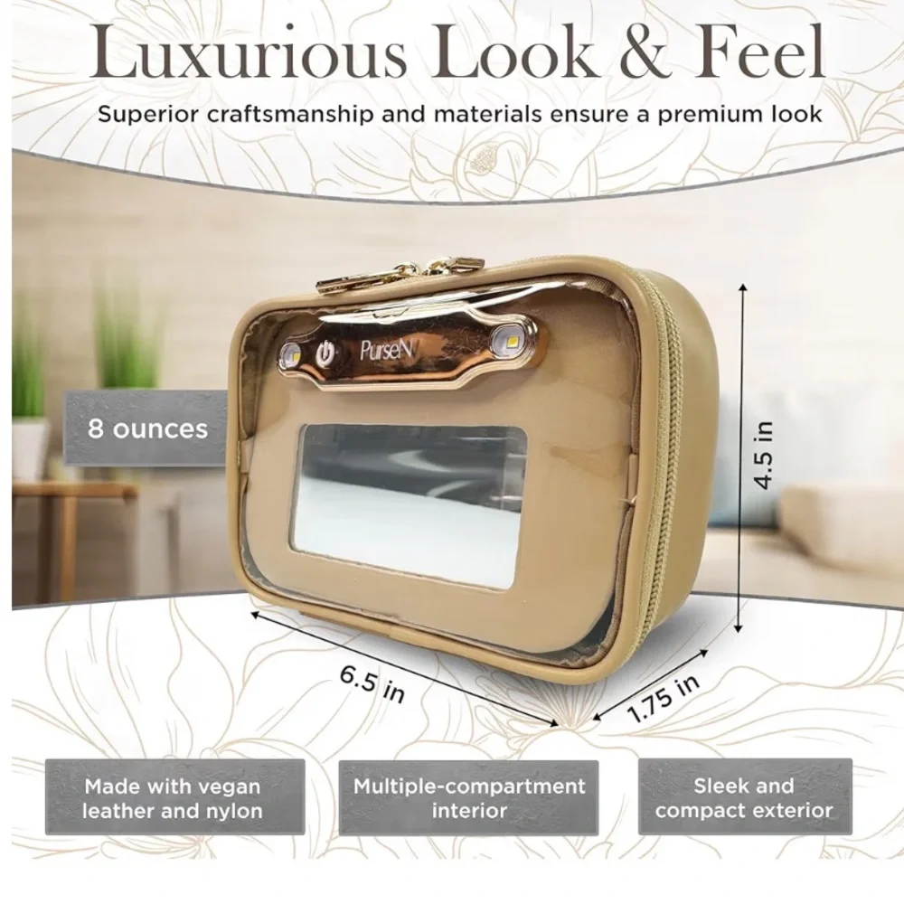 PurseN LittMini Gold Lighted Mirror Case - Picture 9 of 9